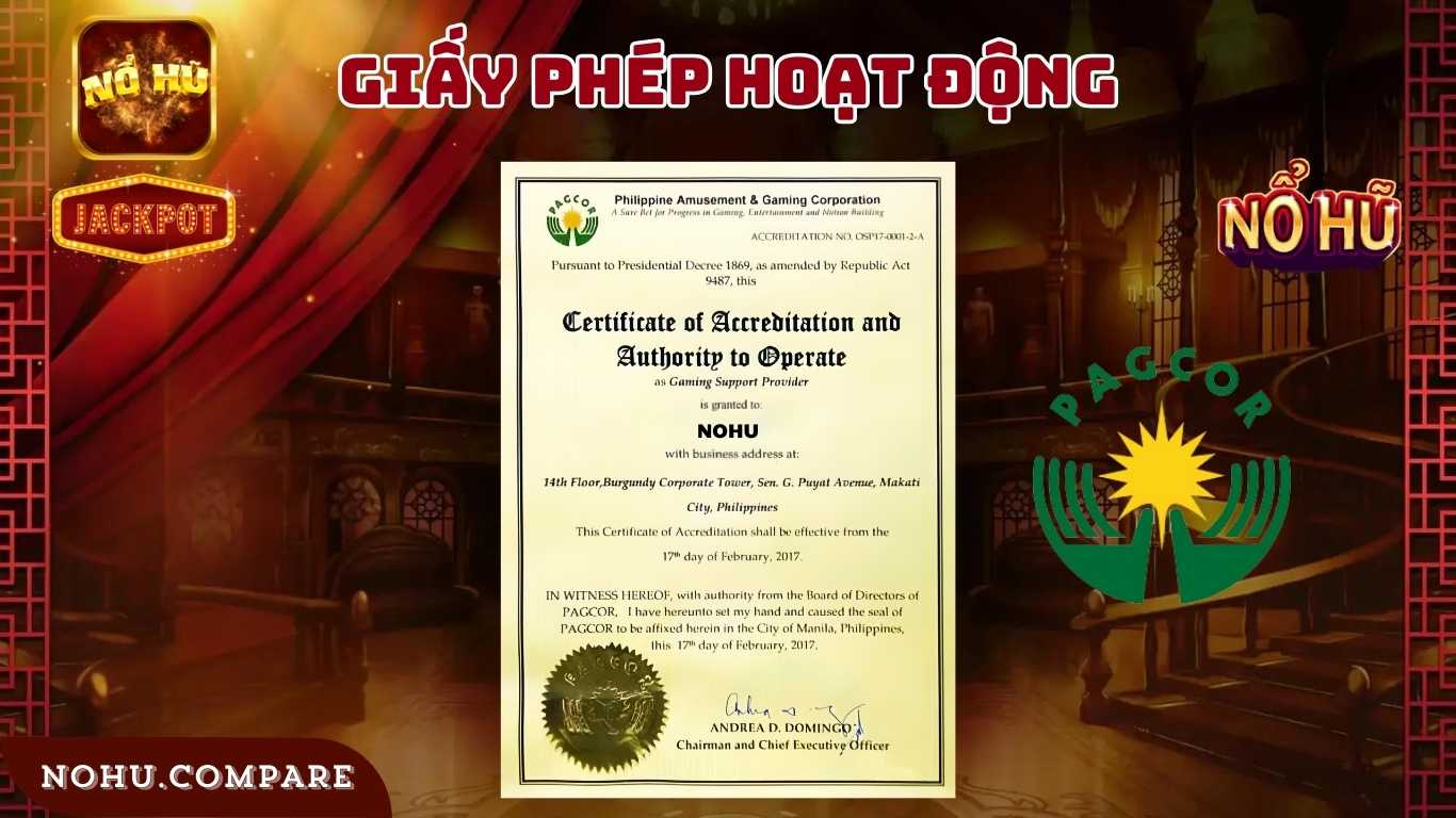 Giấy phép hoạt động của Nohu là cái gì? Giấy phép hoạt động của Nohu là cái gì?